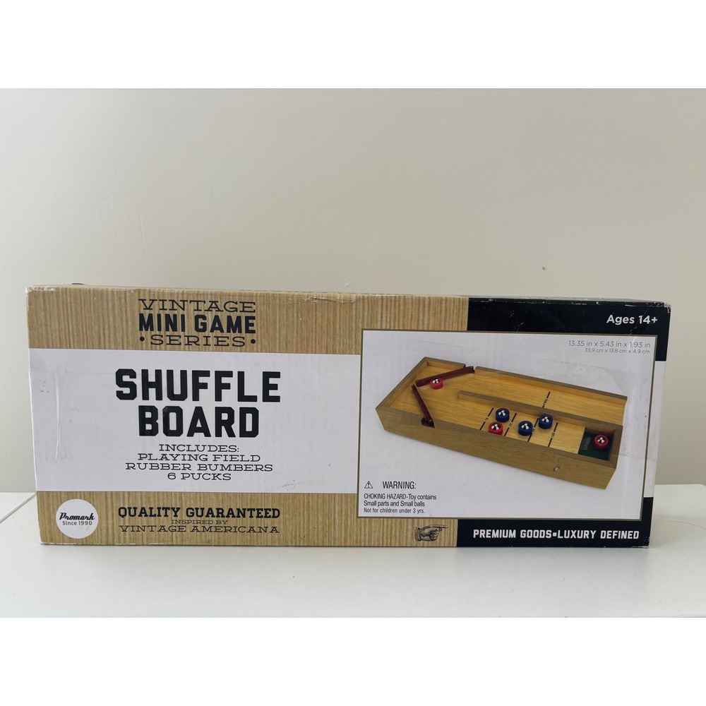 Promark Vintage Mini Game Series Shuffleboard Tabletop Game Wood Finish